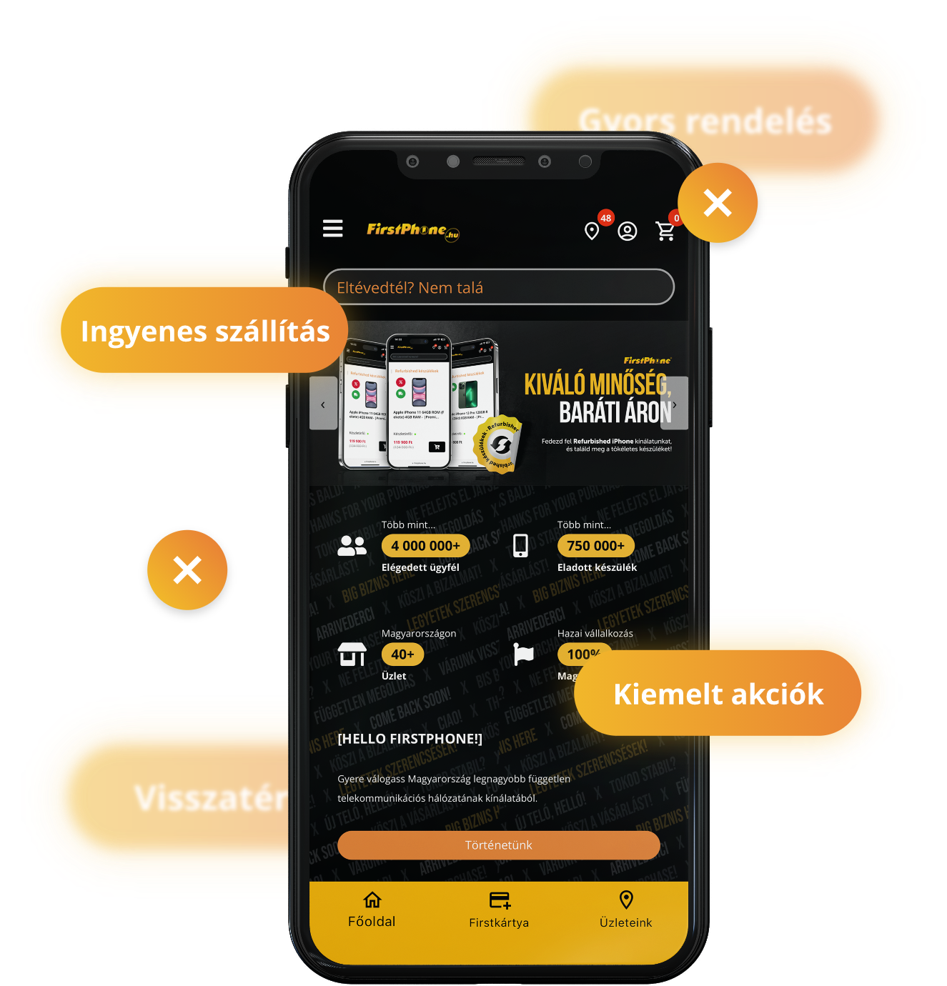 Die FirstApp auf dem Handy: schnelle Bestellung, kostenlose Lieferung, besondere Angebote