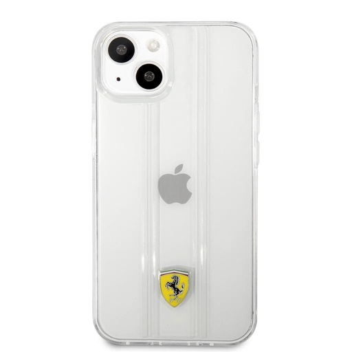 Apple iPhone 13 Ferrari 3D stripes Premium Backcover (Transparent) - FES3SHCP13MTR