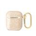 AirPods 1/2 Guess Glitter Flakes Metal Logo Hülle (Gold) - GUA2HGGSHD