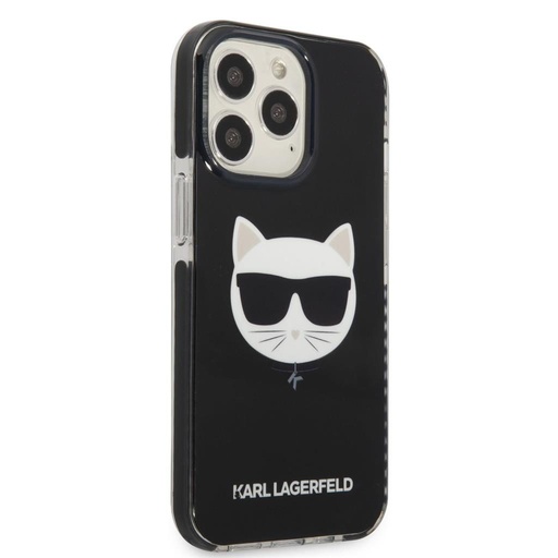 Apple iPhone 13 Pro Karl Lagerfeld TPE Choupette Head Hülle (Schwarz) – KLHCP13LTPECK