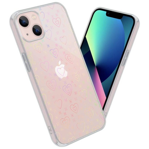Xiaomi Redmi A1 / Redmi A2 glänzend Herz gemustert Silikon Backcover (Transparent)