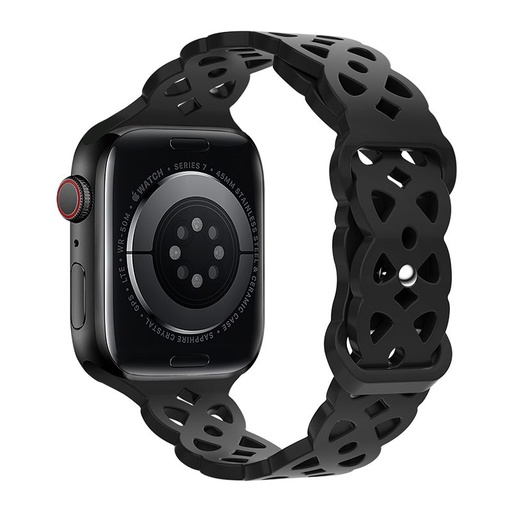 Apple Watch 42 / 44 / 45 / 49 mm Hoco WA09 rhombus flexibel Riemen schwarz