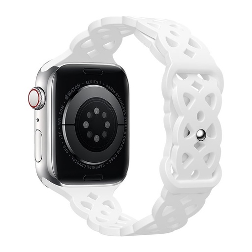 Apple Watch 42 / 44 / 45 / 49 mm Hoco WA09 rhombus flexibel Riemen weiß