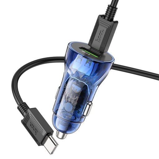 Hoco Z47A Auto- Schnellladegerät, PD & QC Anschluss + lightning Kabel, schwarz