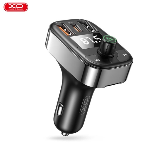 XO BCC06 FM transmitter USB-C 25W+USB-A 25W=50W MP3+TF card, schwarz