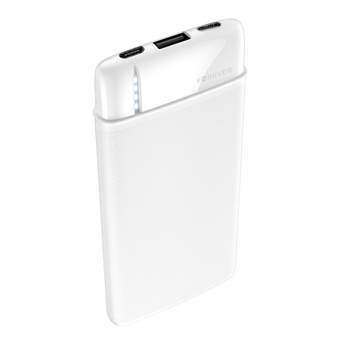 Forever TB 5000mAh mit Kapazität powerbank, microUSB mit Kabel weiß