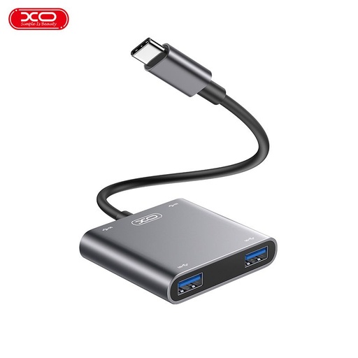 XO HUB012A 4 az 1-ben Type-C Dockingstation (Tranish) – kompakt adapter
