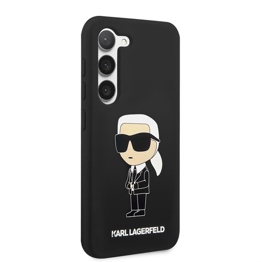 Samsung Galaxy S23 Karl Lagerfeld Liquid Silicone Ikonisch NFT Hülle (Schwarz) – KLHCS23SSNIKBCK