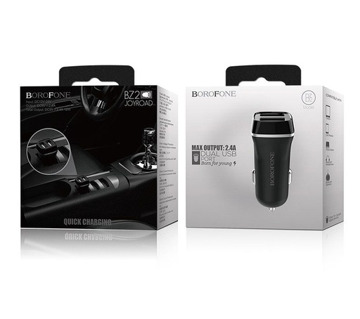 Borofone BZ2 Auto- Ladegerät (2xUSB port), 5V 2,4A, schwarz
