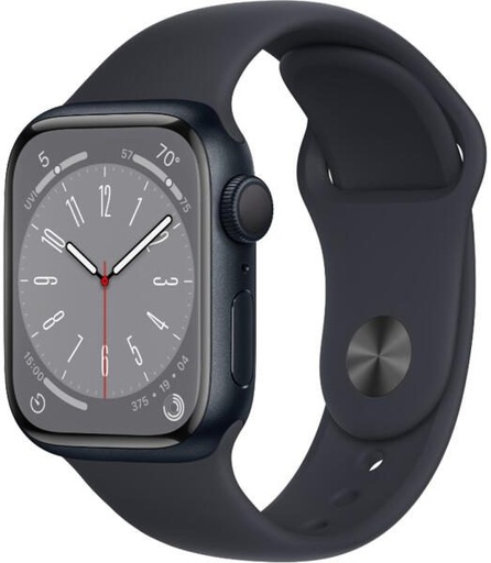 Apple Watch Series 8 GPS 45MM nachtschwarz Aluminiumhülle nachtschwarz Sportarmband (MNP13CM/A)