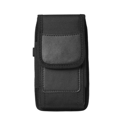 IPHONE 11 / 11 PRO / 12 / 12 PRO / 13 / 13 PRO / SAMSUNG A10 / A41 / A50 / A51 Oxford vertikal Gürteltasche (Schwarz)