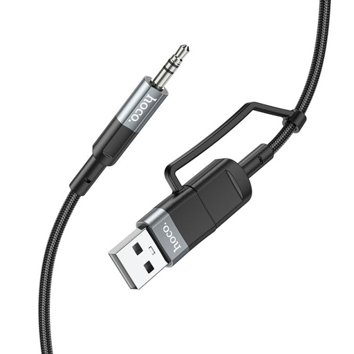Hoco UPA23 AUX Kabel type-c und lightning mit Adapter grau