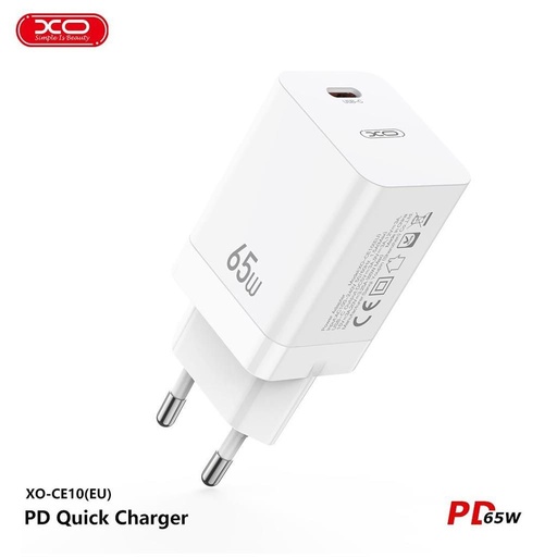 XO CE10 PD 65W Schnellladegerät (Weiß) – USB-C Anschluss