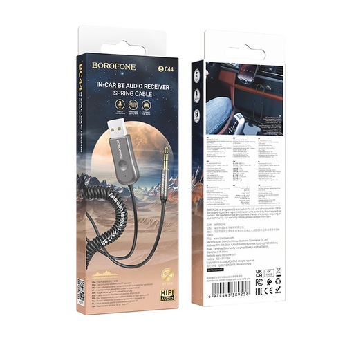 Borofone BC44 bluetooth adapter USB-A-Jack 3,5mm grau