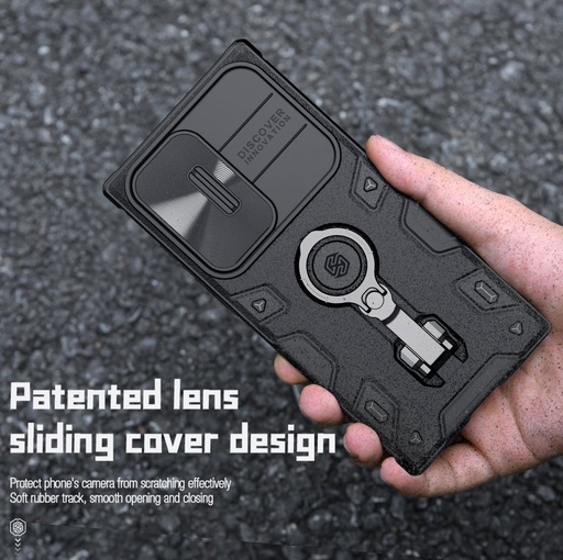 Samsung Galaxy S23 Ultra Nillkin camshield armor pro Backcover (Schwarz)