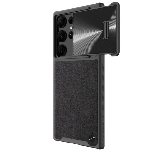 Samsung Galaxy S22 Ultra Nillkin camshield leather Backcover (Schwarz)