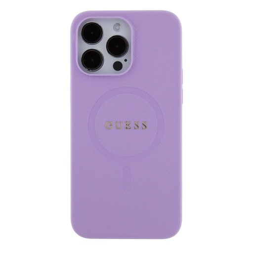 Apple iPhone 15 Pro Max Guess PU Saffiano MagSafe Hülle (Lila) - GUHMP15XPSAHMCU