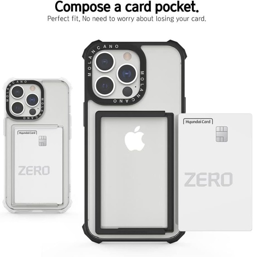 Apple iPhone 14 Pro Max MOLAN CANO HN7 strapazierfähig Backcover mit Kartenhalter (Schwarz)