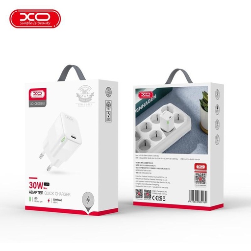 XO CE06 PD 30W Schnellladegerät (Weiß) – GaN Technologie, LED mit Display