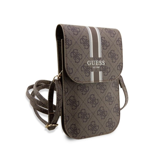 Guess 4G Printed Stripe Phone Bag (Braun) - GUWBP4RPSW