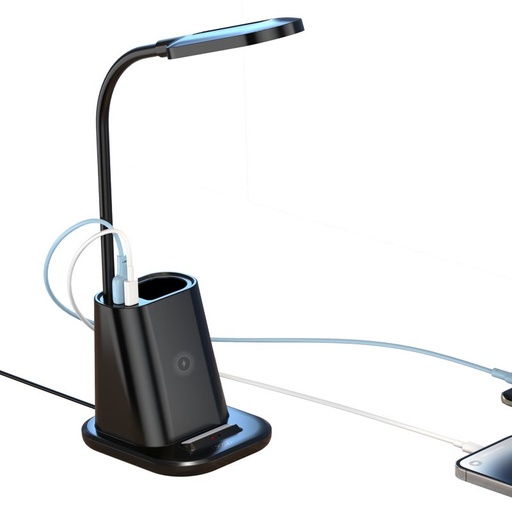 XO WX032 3 az 1-ben kabellos Ladegerät LED mit Lampe (Schwarz) – 25W