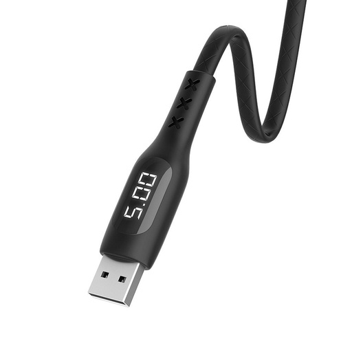 Hoco S6 microUSB Kabel (LED Display, Timer), 2.4A, LED Statusanzeige, 1,2m, schwarz