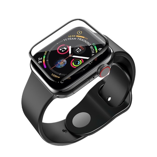 Apple Watch Series1/2/3/4/5(38/40mm) Displayschutz Glas, transparent (schwarz Rahmen)