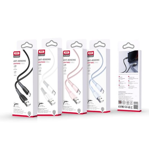 XO NB225 Lightning Datenkabel (Weiß) – Silikon, zweifarbig Ausführung