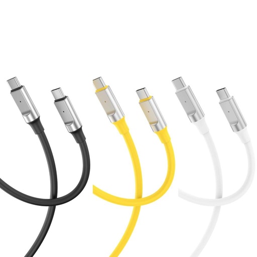 XO NB-Q252B USB-C–USB-C Datenkabel (Weiß) – 60W, weich Silikon Abdeckung