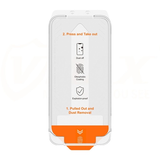 Apple iPhone 13 / 13 Pro / 14 / 16e Vmax Panzerglas mit Applikator (Transparent)