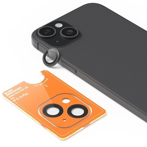 Apple iPhone 15 / 15 Plus BLUEO metal frame Kameraschutz (Schwarz)