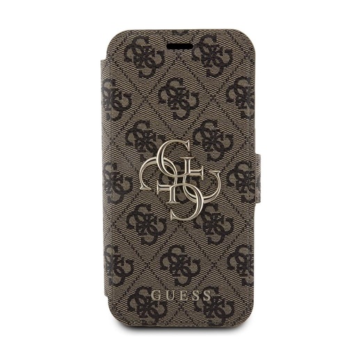 Apple iPhone 15 Pro Max Guess PU Leather 4G Metal Logo Bookcase (Braun) - GUBKP15X4GMGBR