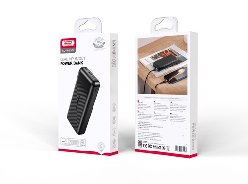 XO PB302 power bank 20000 mAh (Schwarz) – digital Display