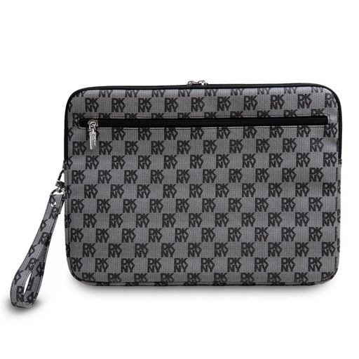 DKNY PU Leather Checkered Pattern and Stripe Laptop Hülle 15" - 16" (Schwarz - DKCS16PVSHLK)