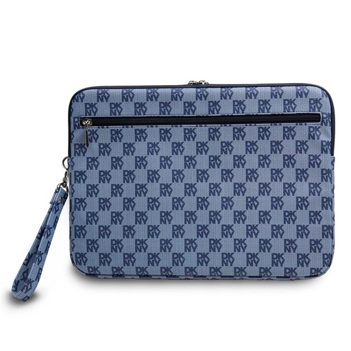 DKNY PU Leather Checkered Pattern and Stripe Laptop Hülle 13" - 14" (Blau) - DKCS14PVSHLB)