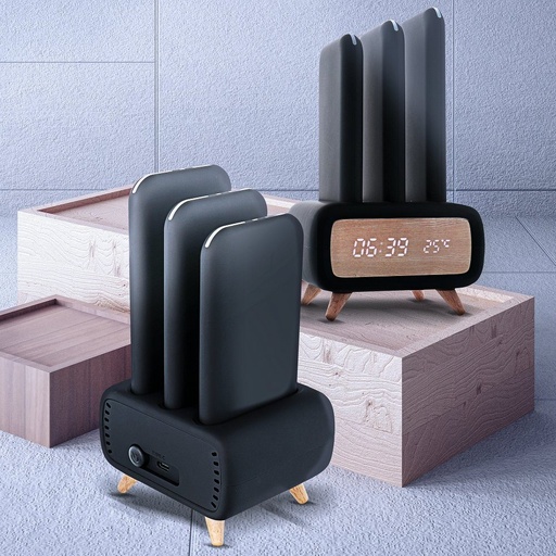 power bank, 8000 mAh, Dockingstation, 3db, schwarz