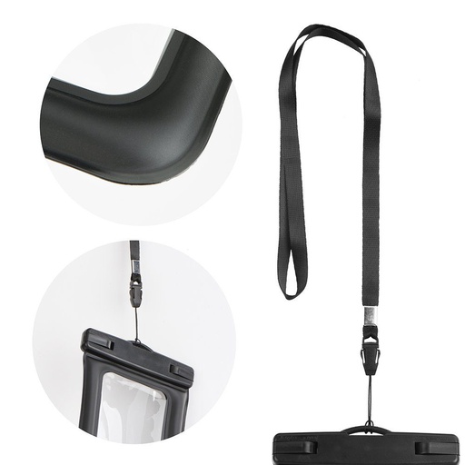 Universell Größe 70x160mm AIRBAG Kunststoff mit Verschluss wasserdicht Hülle (Schwarz)