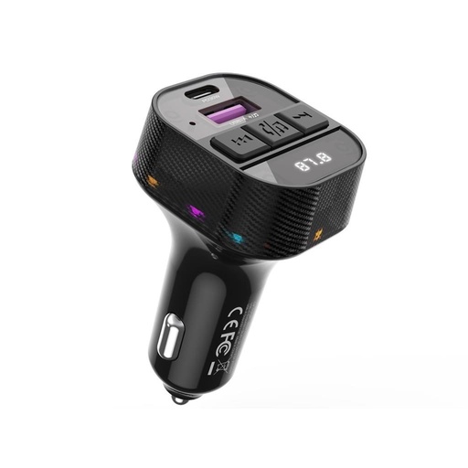 XO BCC17 FM transmitter 30W Auto- Ladegerät Lightning mit Kabel (Schwarz)