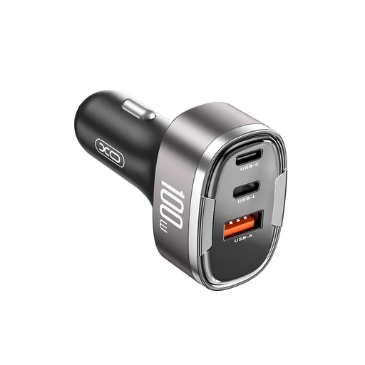 XO CC61 Auto- Schnellladegerät 2 PD + QC 3.0 mit Anschluss 100W (Schwarz)