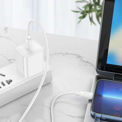 Hoco X96 lightning Kabel (PD Schnellladegerät Weiß)