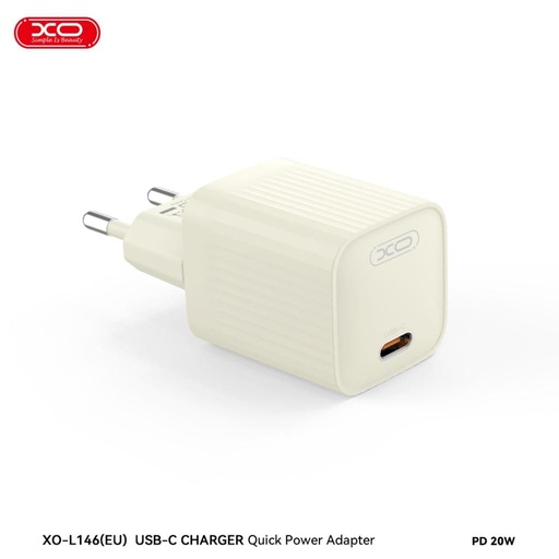 XO L146 PD 20W Schnellladegerät (Beige) – USB-C Anschluss