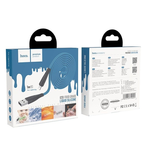 Hoco X42 lightning Kabel, Silikon, 1m, blau