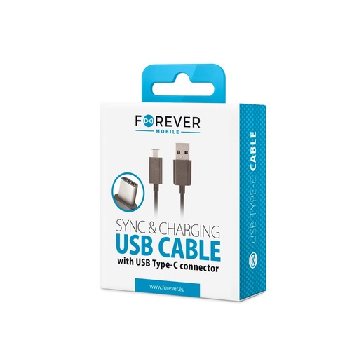 Forever USB-C 1A type-C Datenkabel (Schwarz)