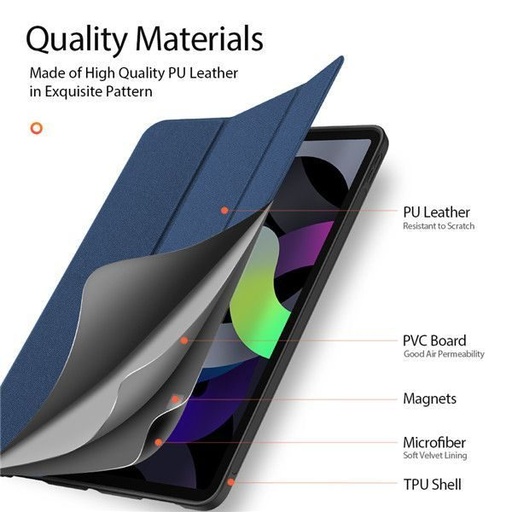 Apple iPad Air 4 10.9 / iPad Air 5 10.9 / iPad Air 6 11 Dux Ducis Domo tablet Hülle (Schwarz)
