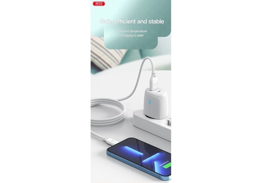 XO NB-Q236A geflochten USB-C–Lightning Datenkabel (Weiß) – 27W