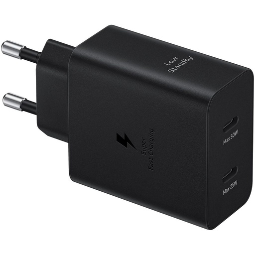 Samsung PD Dual USB-C Netz- Schnellladegerät 50W + USB-C Kabel (Schwarz)