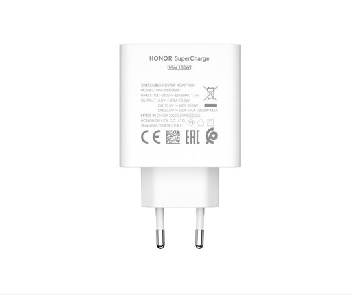 Honor SuperCharger USB-A Ladegerät (Weiß) - 100W 5A - HN-200500E05 ECO Verpackung