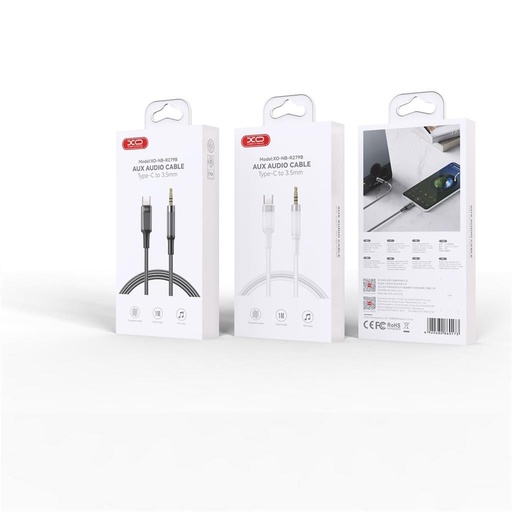 XO NB-R279B USB-C – 3,5 mm audio Kabel (Weiß) – 1,0 m