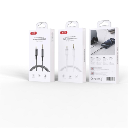 XO NB-R279A Lightning – 3,5 mm audio Kabel (Weiß) – 1,0 m
