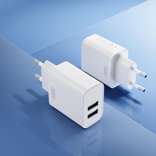 XO CE34 Wand- Ladegerät 2×USB 2.4A (Weiß)